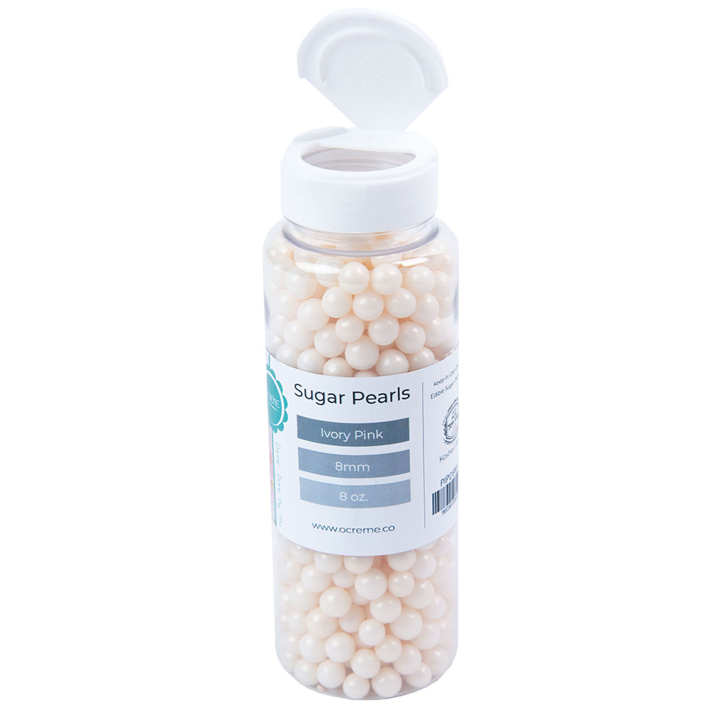 Ivory Pink Sugar Pearls Decoration Balls, 8mm - 8 oz. image 2