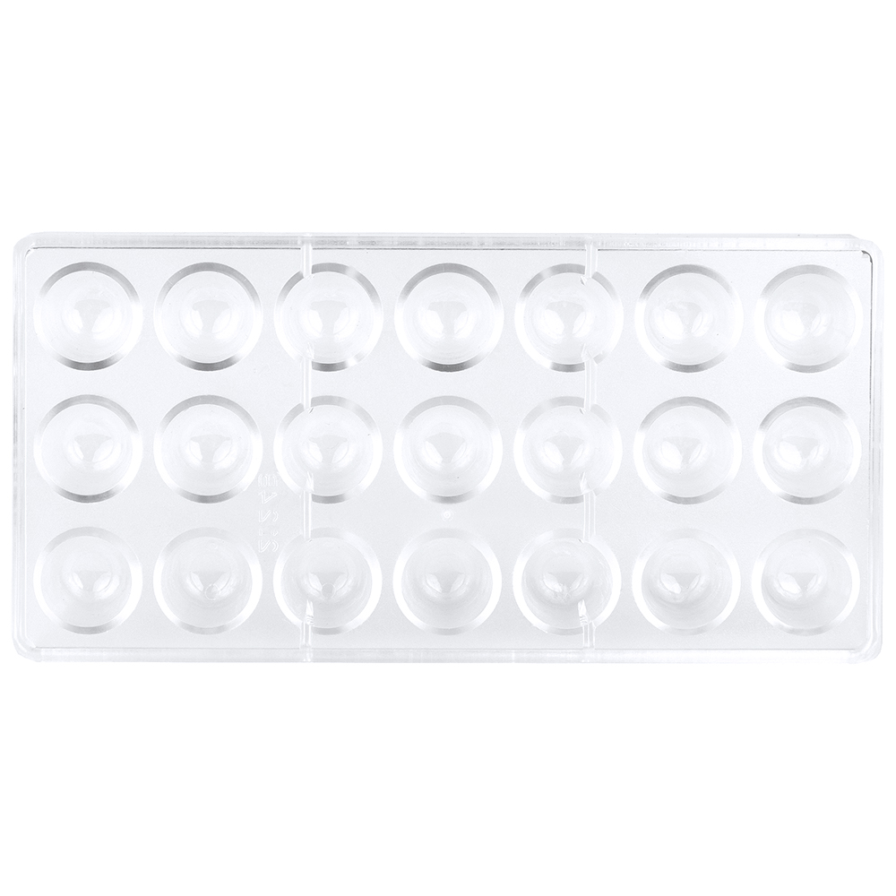O'Creme Clear Polycarbonate Dome Chocolate Mold, 24 Cavities image 1
