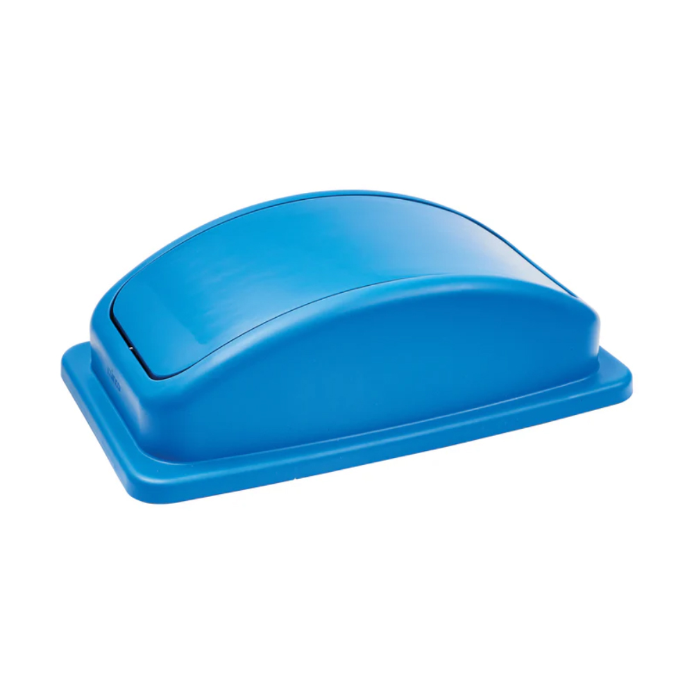 Winco Blue Polypropylene Lid for PTC-23L Trash Can image 1