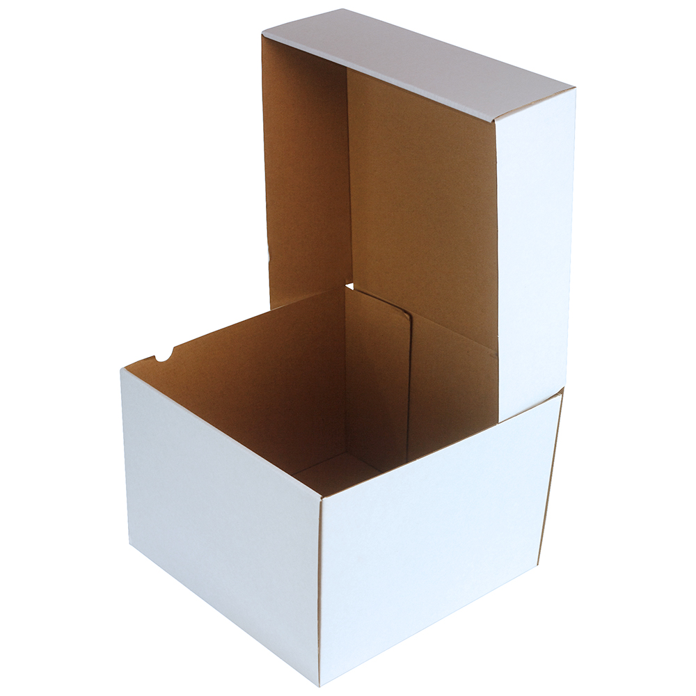 O'Creme White Square Corrugated Cake Box, 10" x 10" x 7" - Pack of 25 image 1