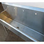 Stainless Hand Sink 5 Feet Wide, 4 Faucet holes, Used Excellent Condition image 1
