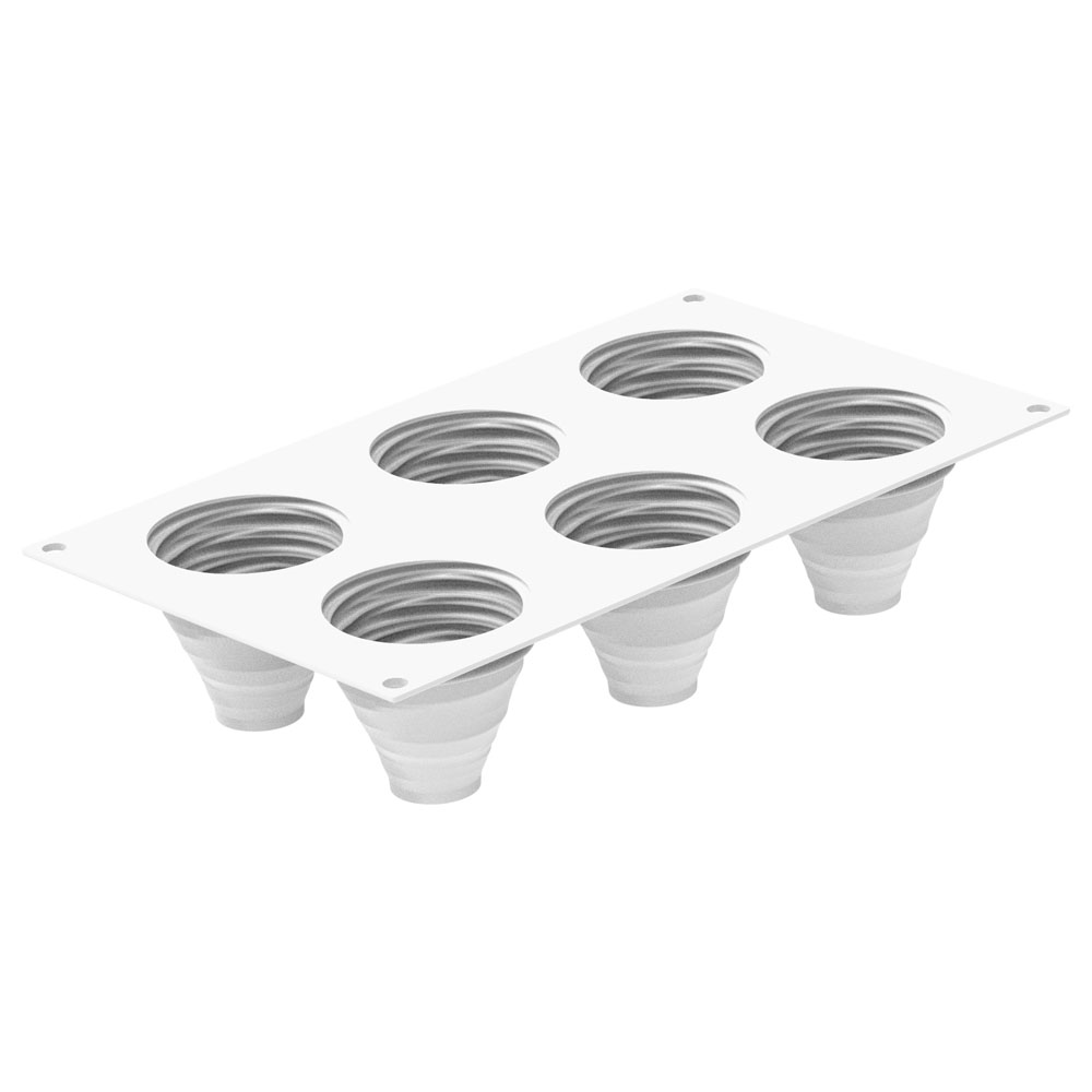 Silikomart KIT ALBIA Mold and Tart Ring, 6 Cavities image 1