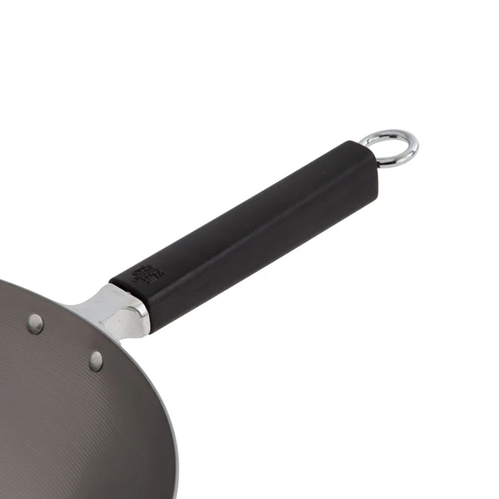 Winco Professional Series Carbon Steel Flat Bottom Wok, 14" image 2