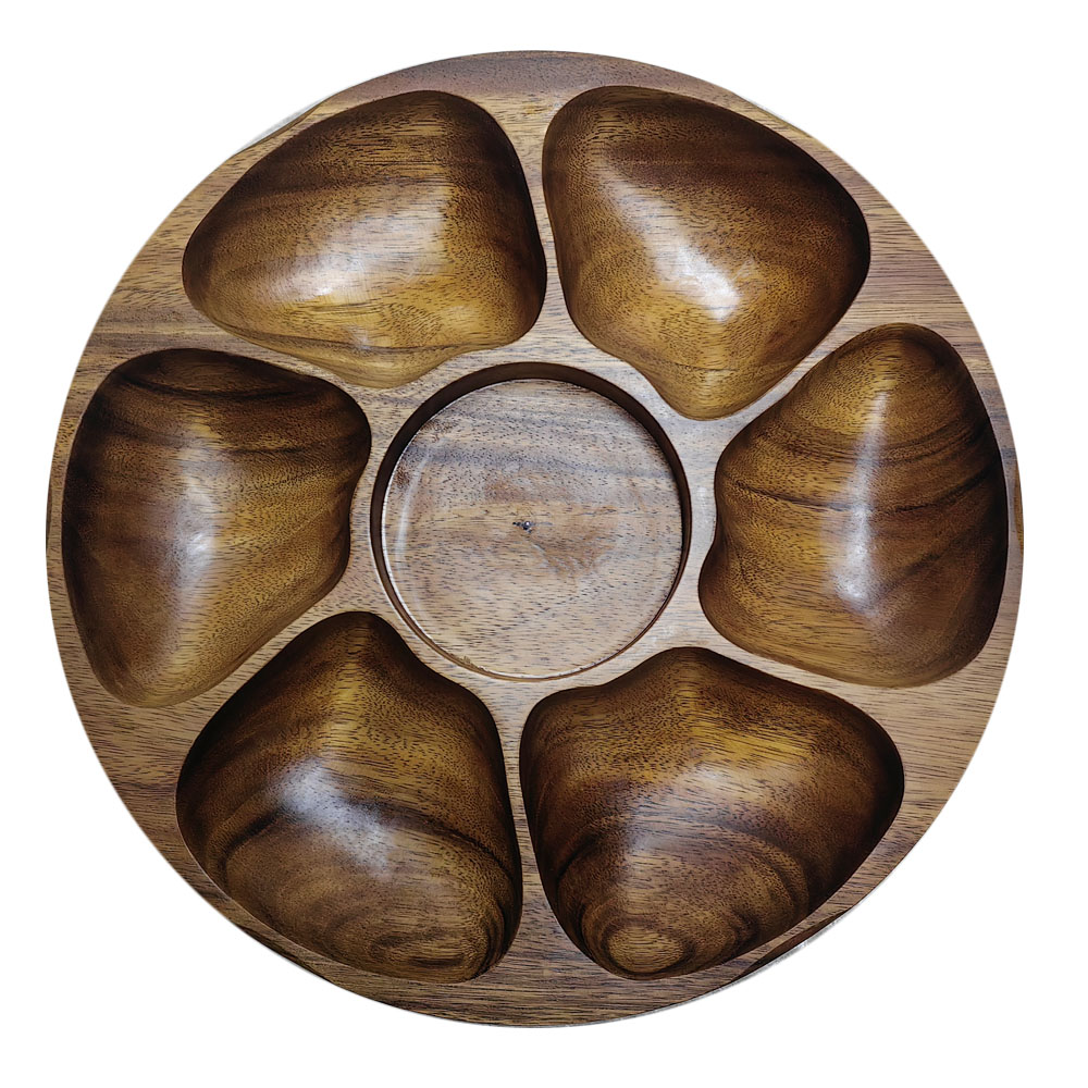 Vollum 6 Compartment Pu Pu Platter, 14" Diameter image 1