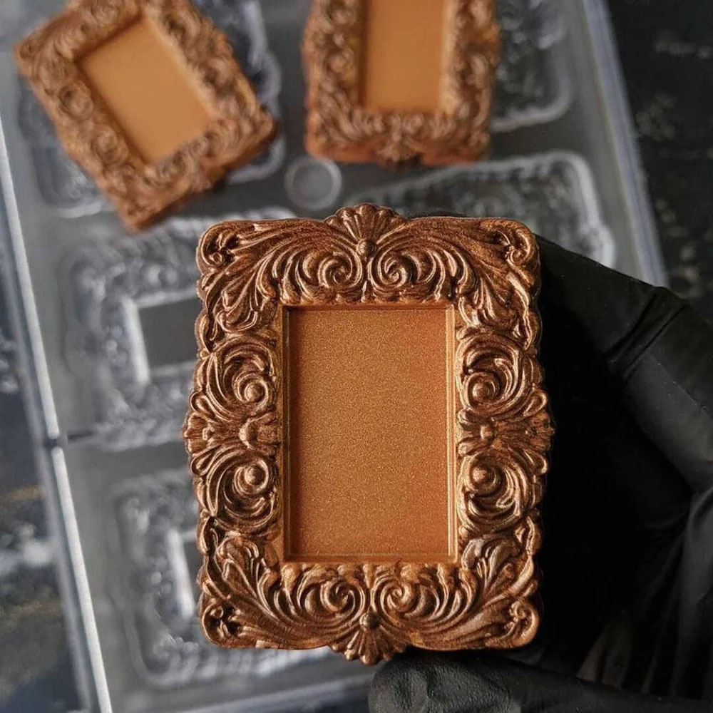 Implast Polycarbonate Rectangle Frame Chocolate Mold, 8 Cavities image 1