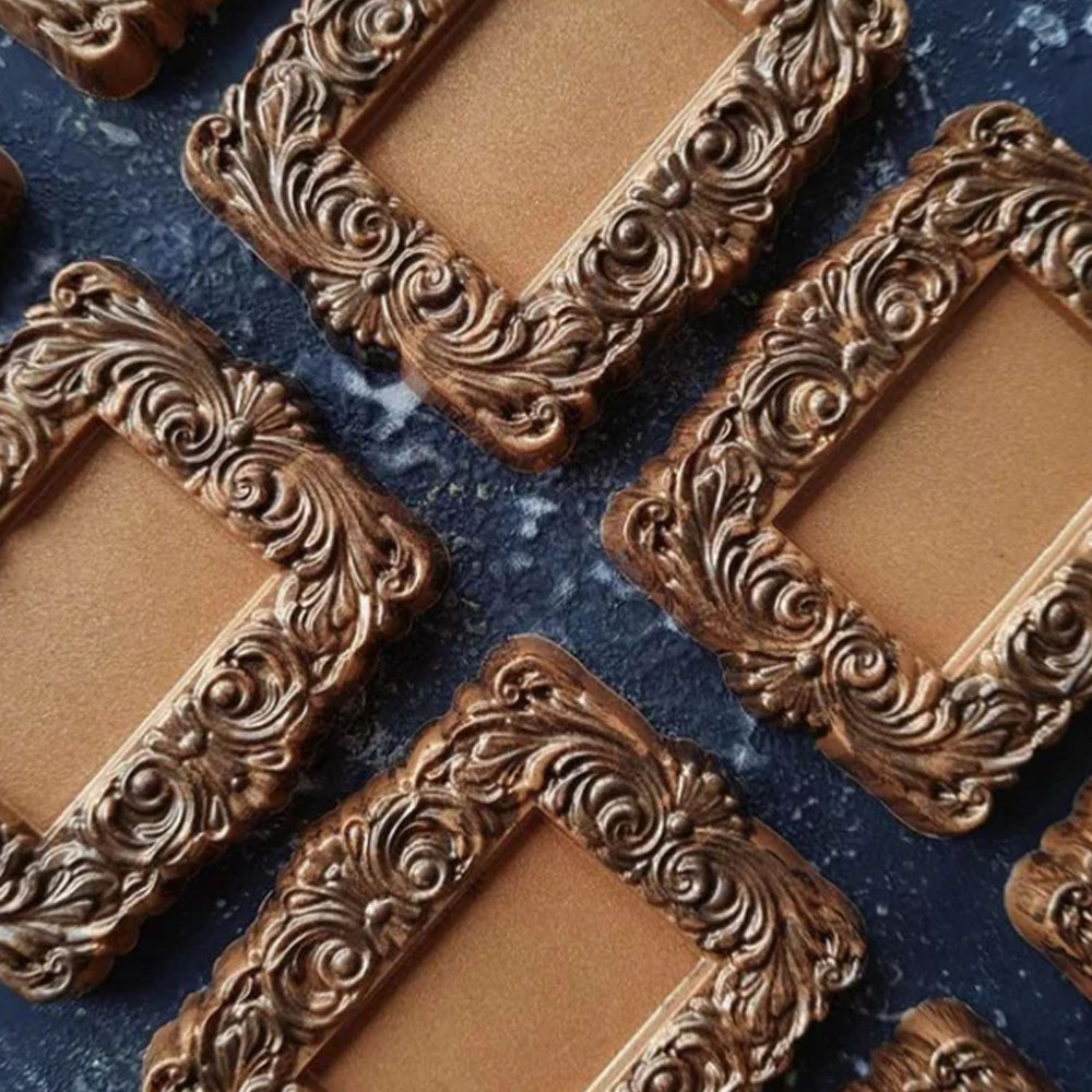Implast Polycarbonate Rectangle Frame Chocolate Mold, 8 Cavities image 2