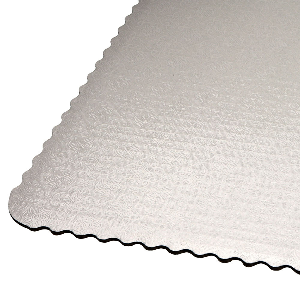 O'Creme White Scalloped Square Cake Board, 16" - Pack of 10 image 3