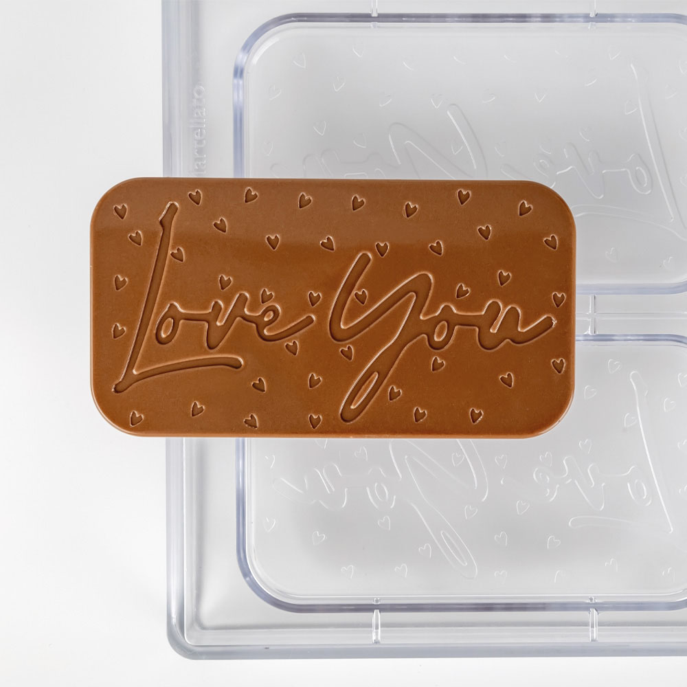 Martellato 'Love You' Bar Polycarbonate Chocolate Mold, 3 Cavities image 1