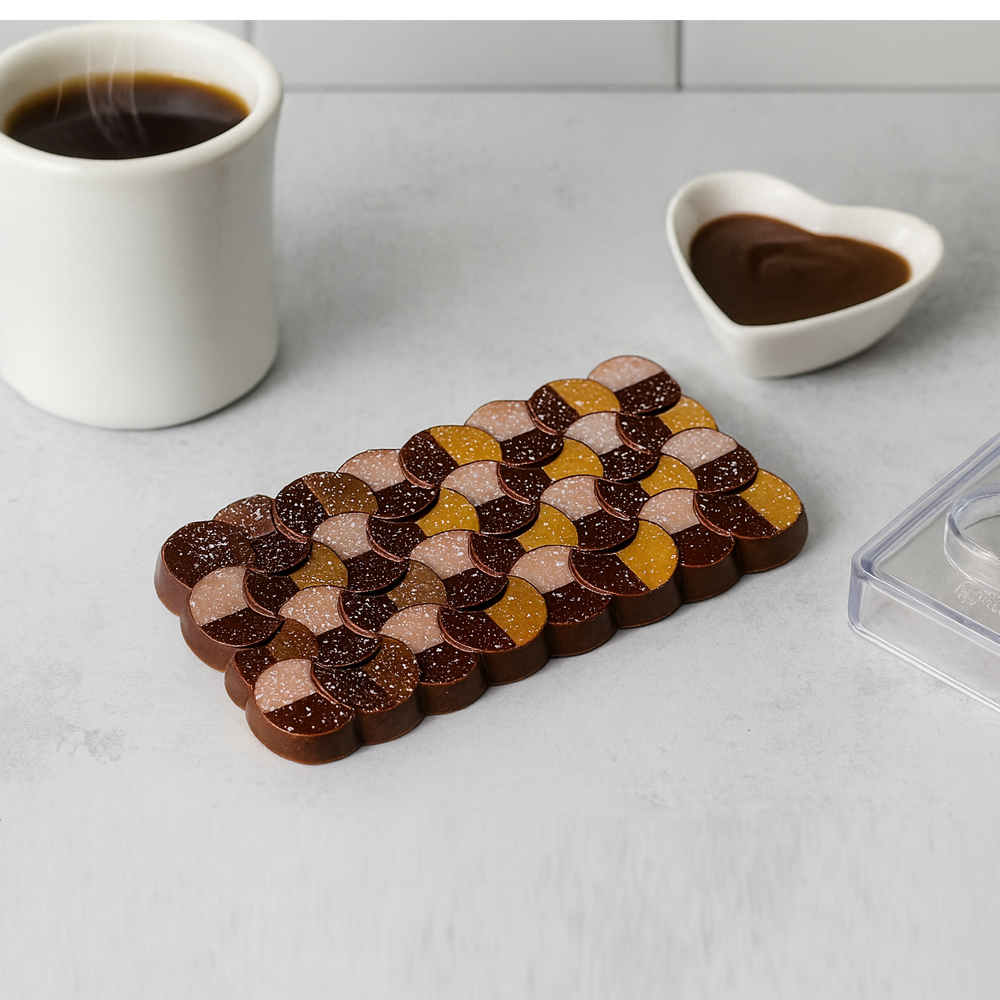 Safranne Viela Faceted Tablet Polycarbonate Chocolate Mold, 3 Cavities image 1