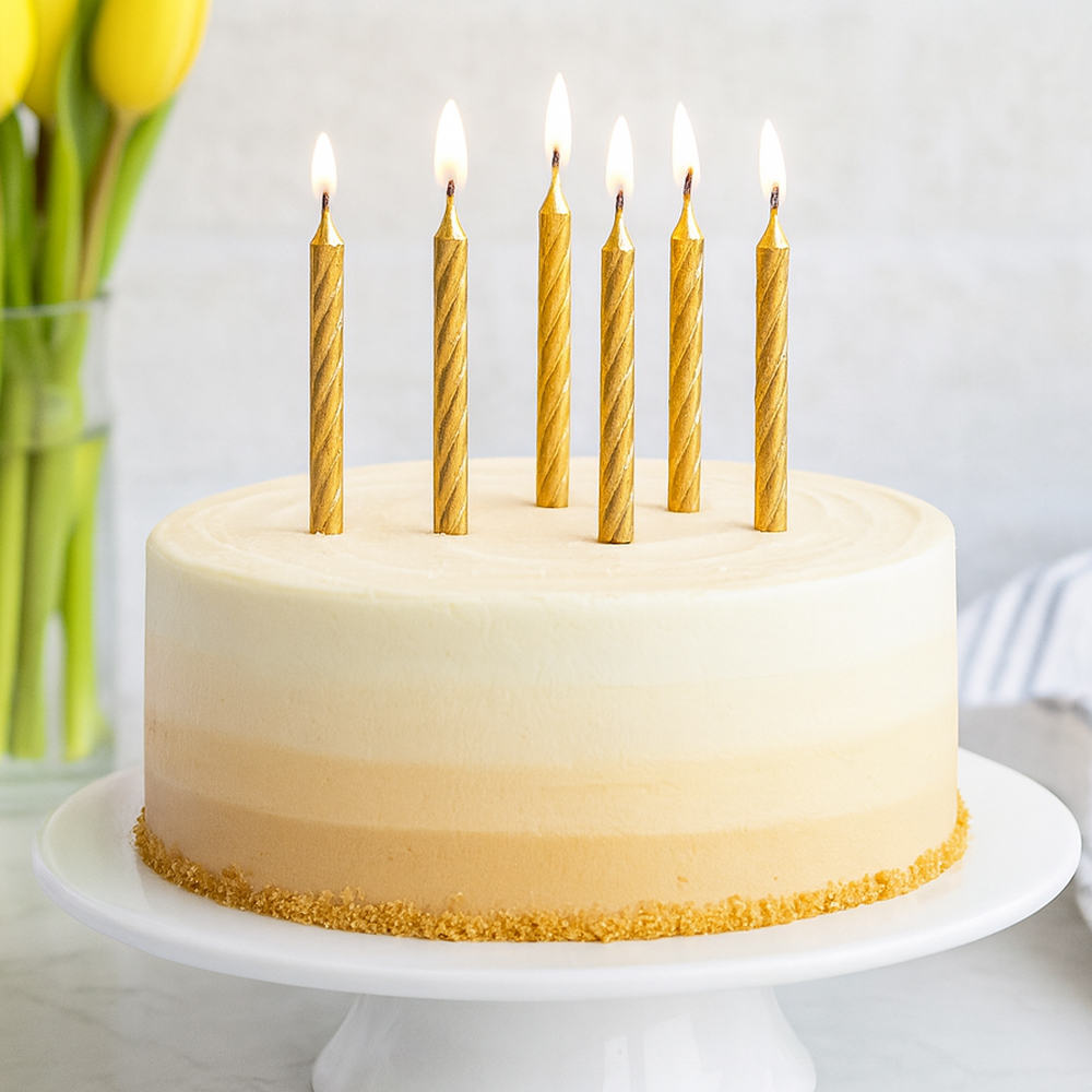 DecoPac Gold Spiral Candles, Pack of 12 image 1