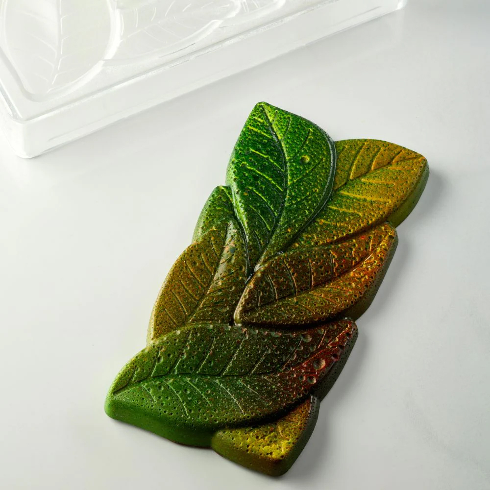 Pavoni Polycarbonate Leaves Bar Chocolate Mold, 3 Cavities image 1