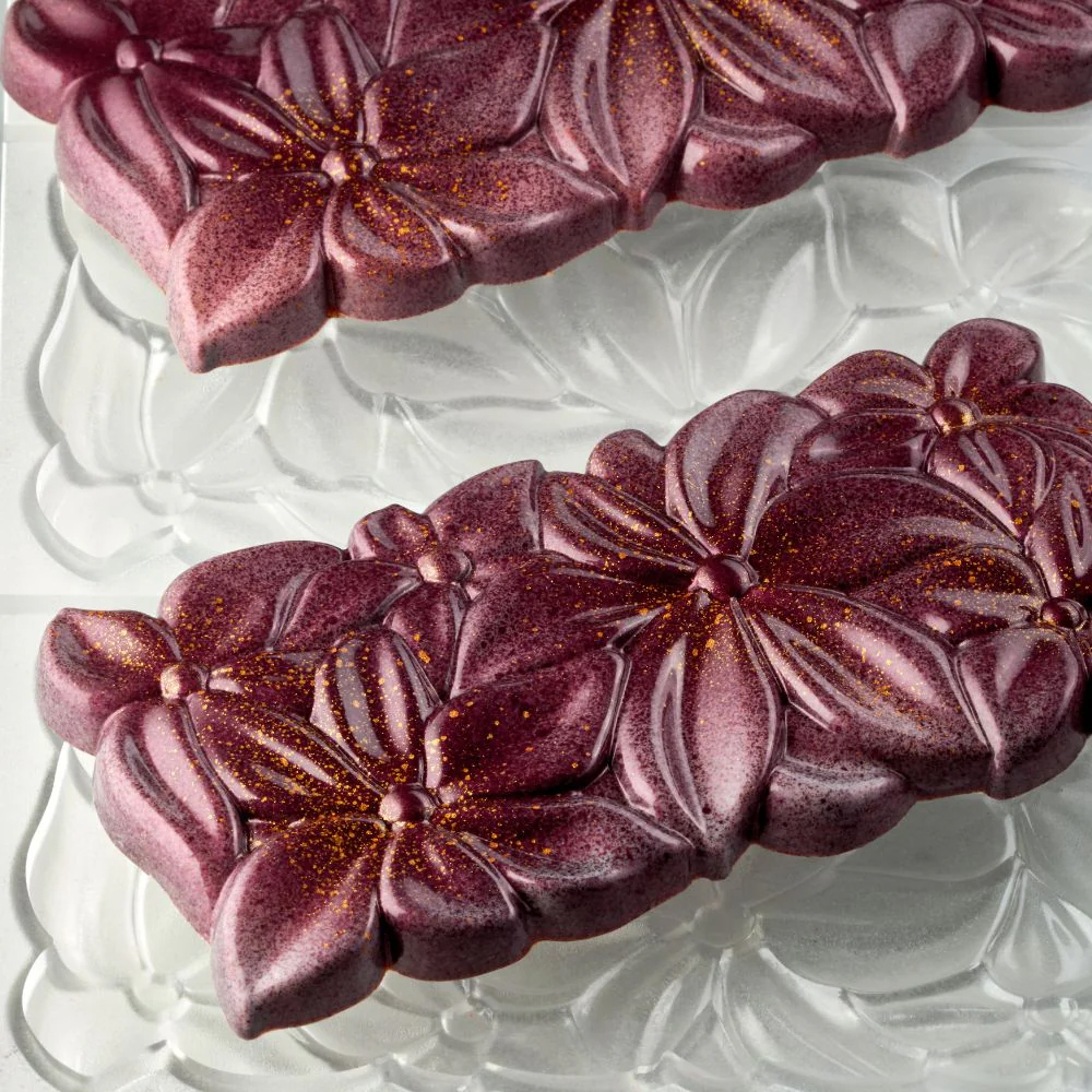 Pavoni Polycarbonate Flora Bar Chocolate Mold, 3 Cavities image 1