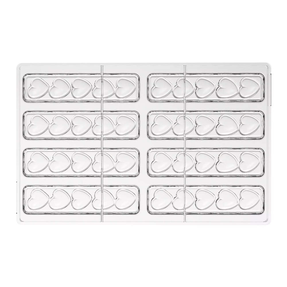 Silikomart TESORO-B Tritan Heart Bar Chocolate Mold, 8 Cavities image 1