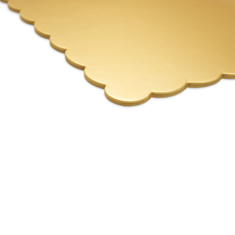 O'Creme Gold Scalloped Log Cake Board, 11.25" x 6.5" - Pack of 25 image 2