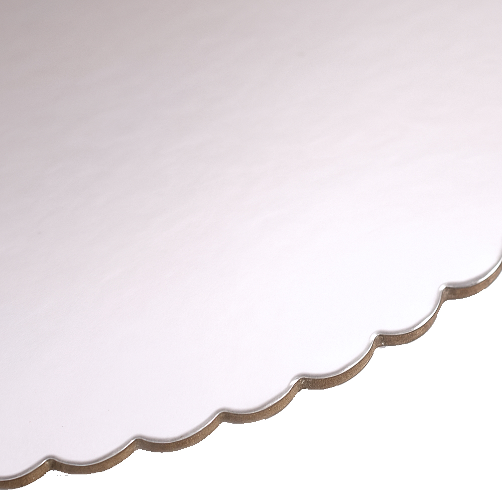 O'Creme Silver Scalloped Round Cake Boards, 12" Diameter - Pack of 25 image 2
