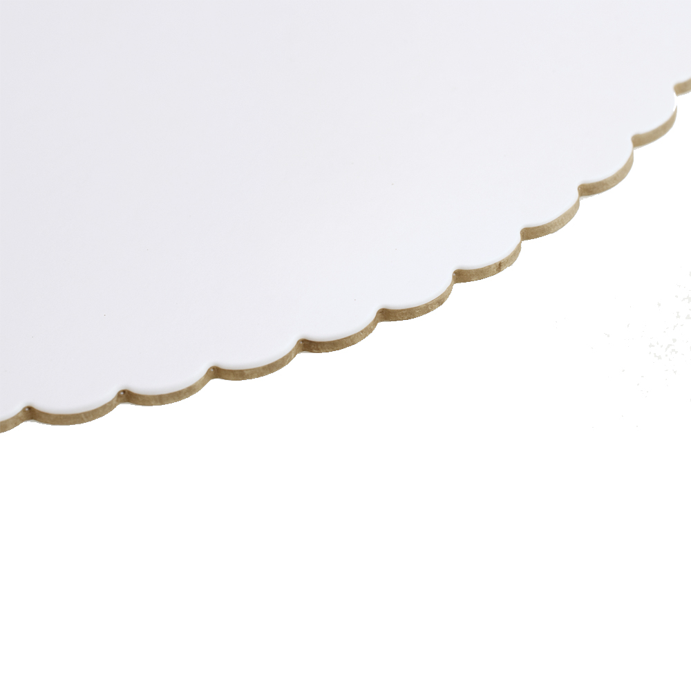 O'Creme White Scalloped Round Cake Board, 12" Diameter image 2