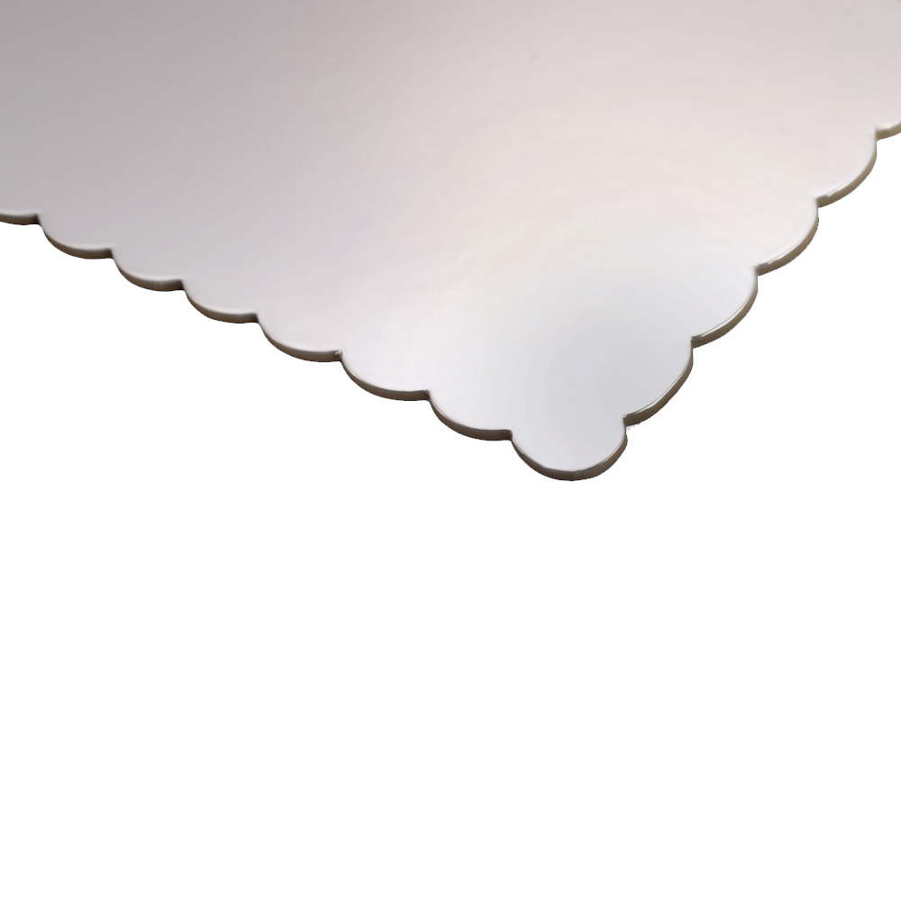 O'Creme Silver Scalloped Log Cake Board, 16.75" x 6.5" - Pack of 25 image 2