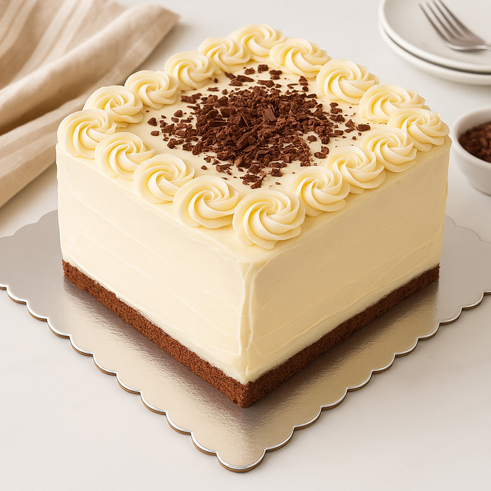 O'Creme Silver Square Scalloped Cake Board, 10" x 10" - Pack of 25 image 3