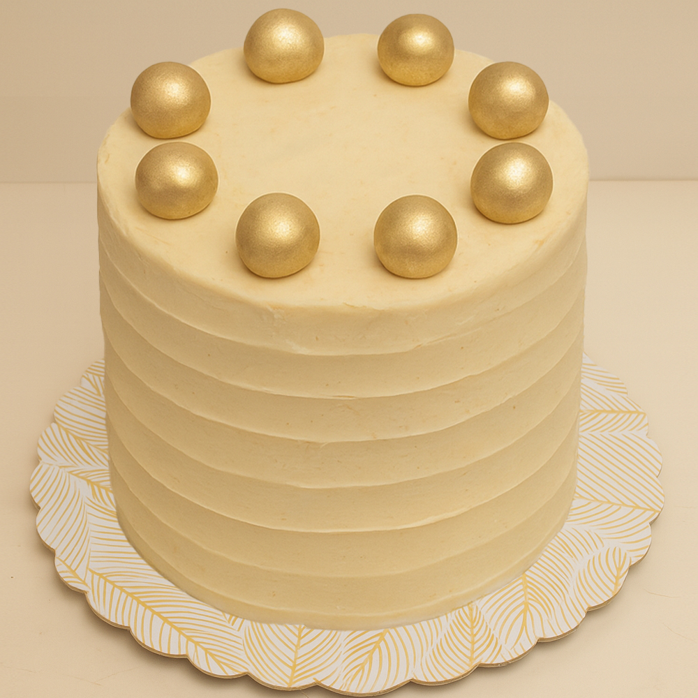 Gold Leaf Print Round Scalloped Cake Board, 10" x 3/32" - Pack of 25 image 3