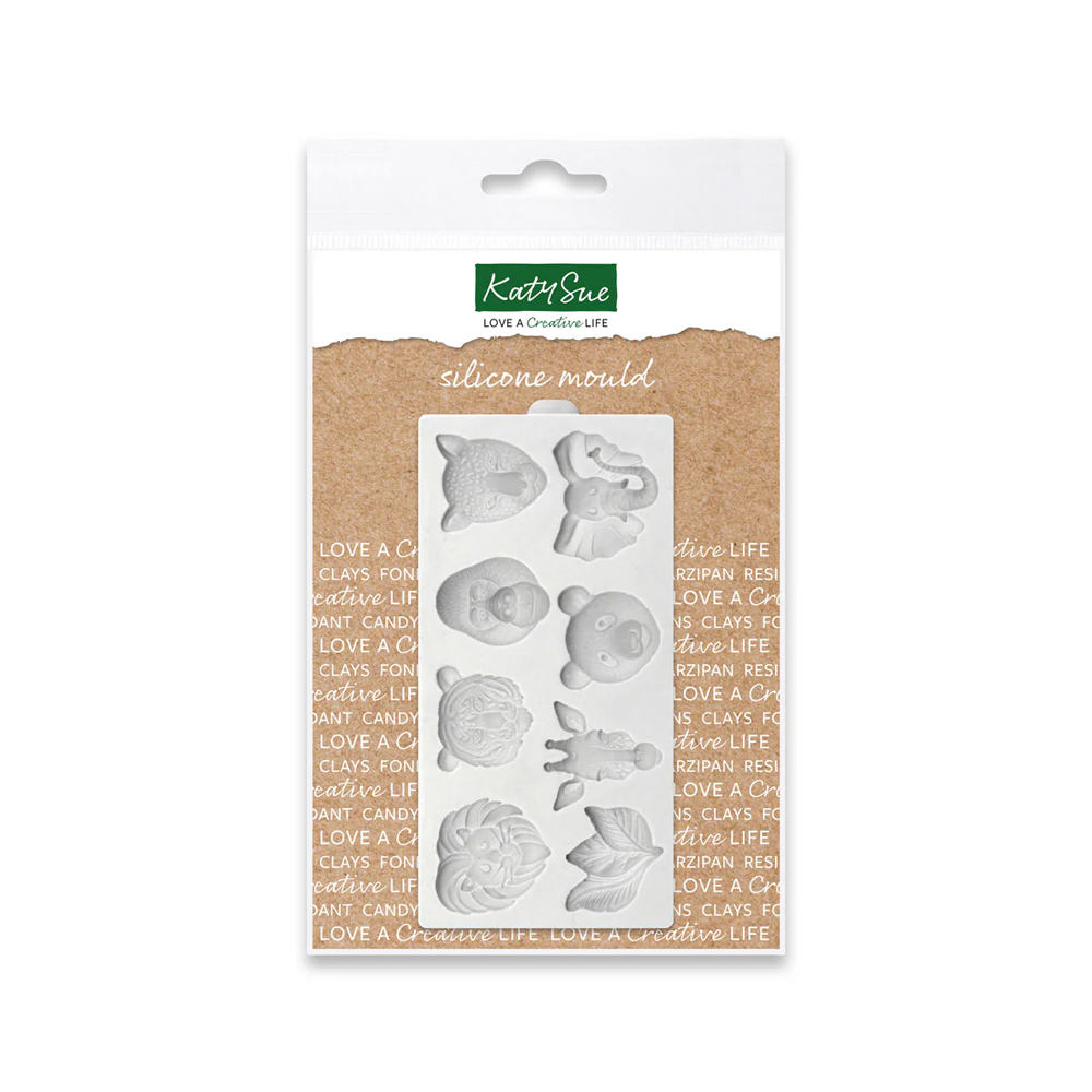 Katy Sue Jungle Animal Heads Fondant Mold, 8 Cavities image 2