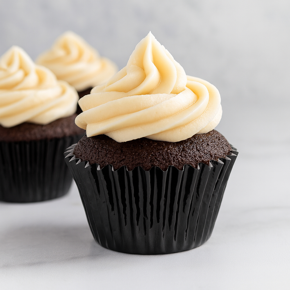 O'Creme Black Mini Foil Cupcake Liners, 1.25" Diameter - Pack of 500 image 1