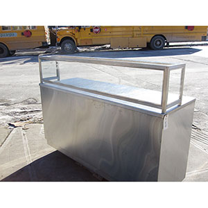 Stainless Steel Custom Table With Sneeze guard and Shelf, Used Great condition image 2