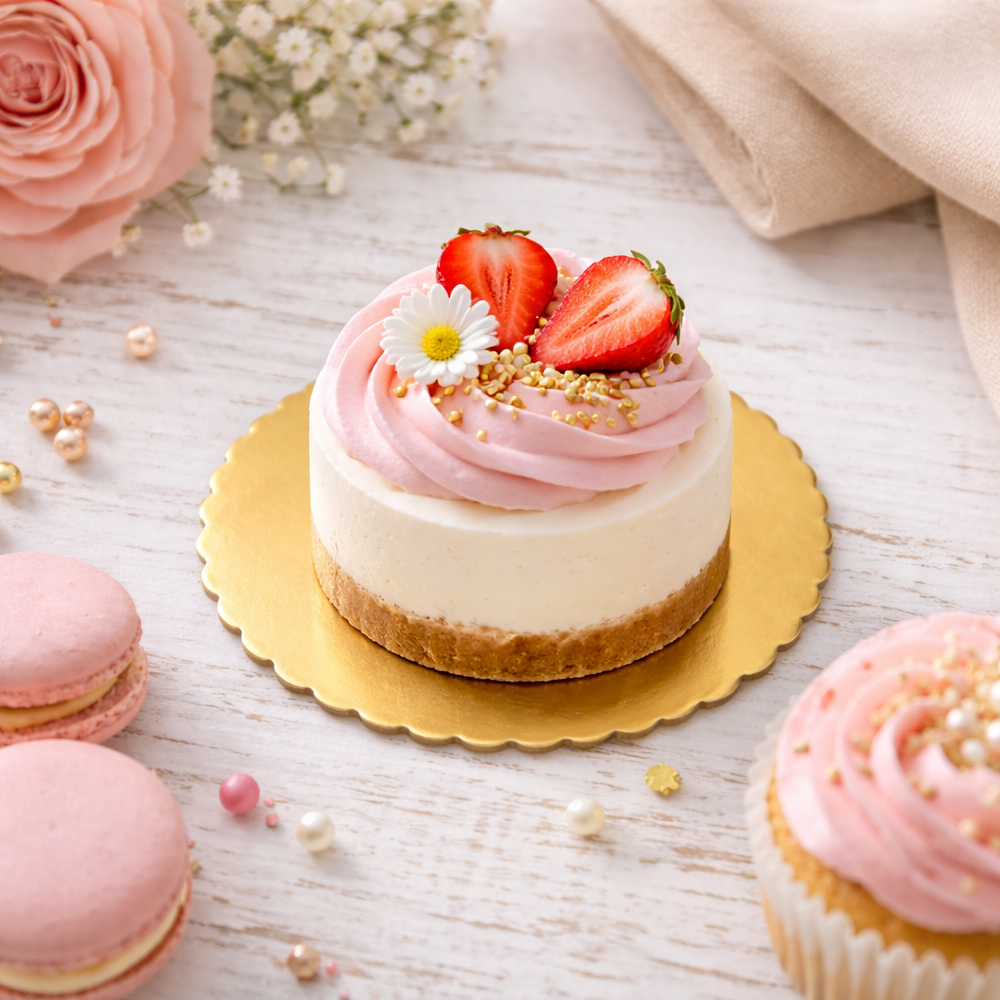 O'Creme Gold Round Scalloped Dessert Boards, 5" Diameter - Pack of 25 image 1