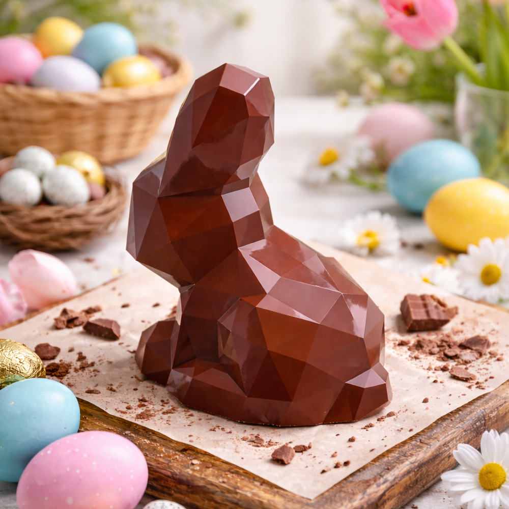 Chocolate World Polycarbonate Sitting Rabbit Chocolate Mold,  Cavities image 2