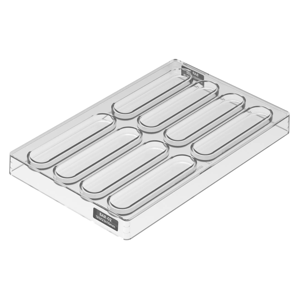 Silikomart SNACK BAR 2 Tritan Chocolate Mold, 8 Cavities image 1