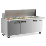 Coldline SMP72 72" Mega Top Refrigerated Sandwich Prep Table with Cutting Board and Food Pans image 2