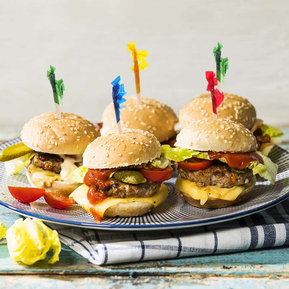 Winco Decorative Picks with Cellophane Frills, 2-9/16" - Pack of 1000 image 1