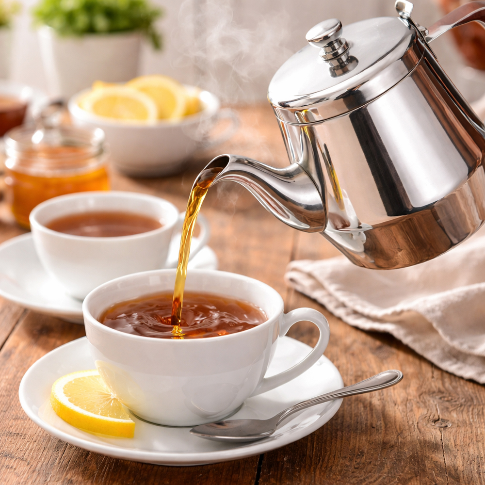 Winco Stainless Steel Gooseneck Teapot, 28 oz. image 3