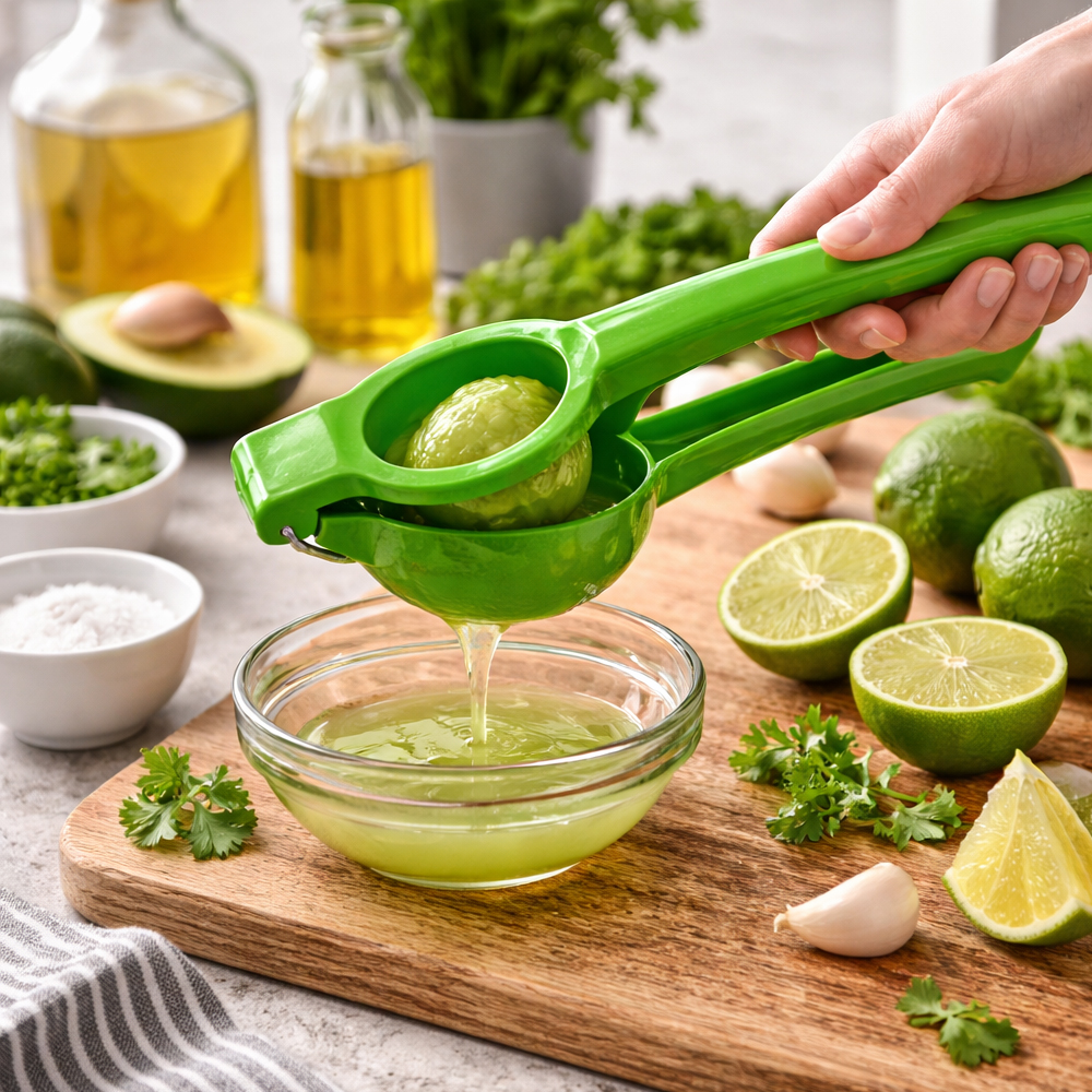 Winco Handheld Green Citrus Squeezer image 1