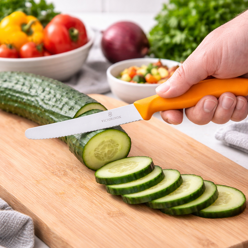 Victorinox Orange Serrated Utility Knife, 4-1/2" Blade image 2