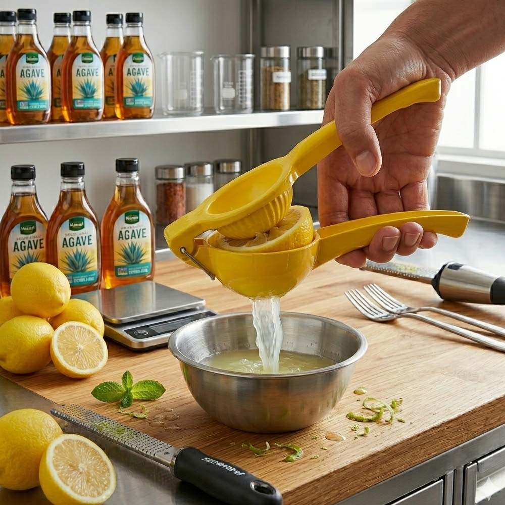 Winco Handheld Yellow Citrus Squeezer image 1