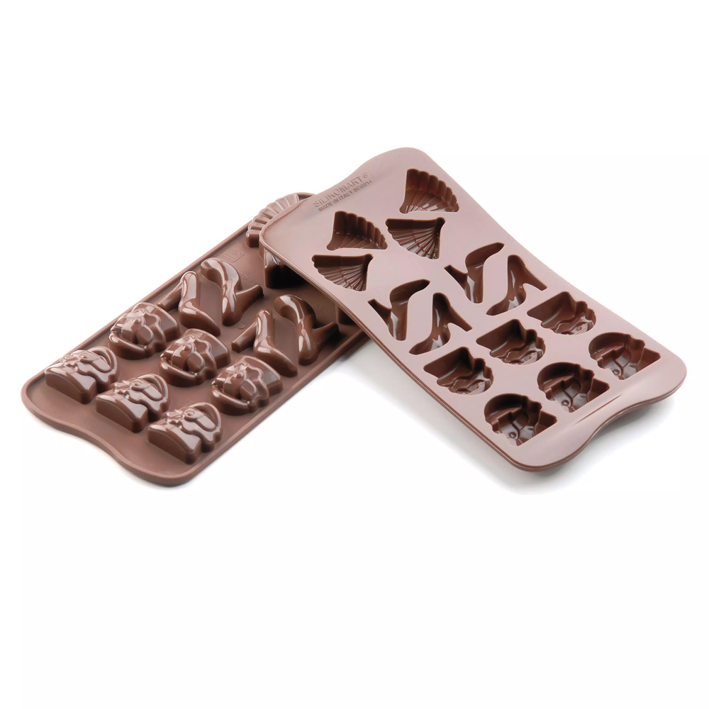 Silikomart Silicone Chocolate Mold: Designer Outfit Articles 14 Cavities image 1