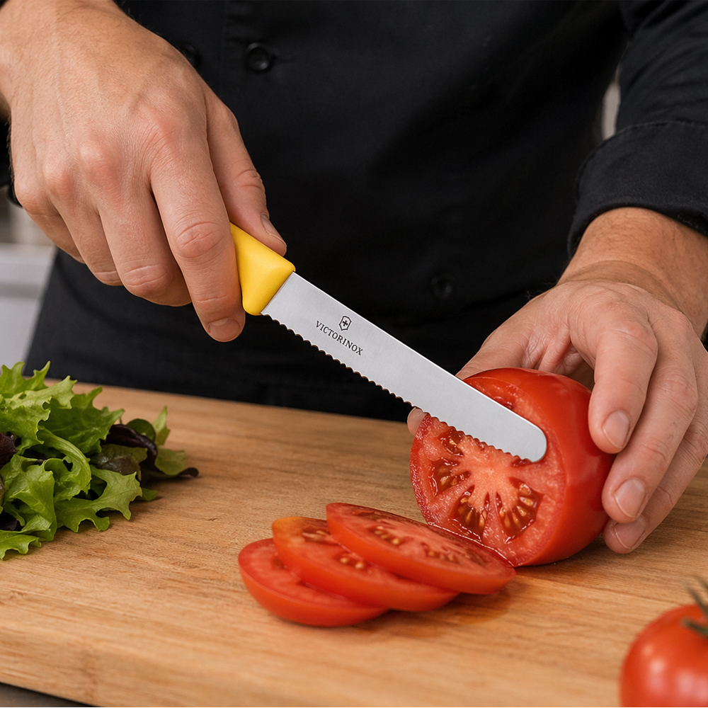 Victorinox Yellow Serrated Utility Knife, 4-1/2" Blade image 1