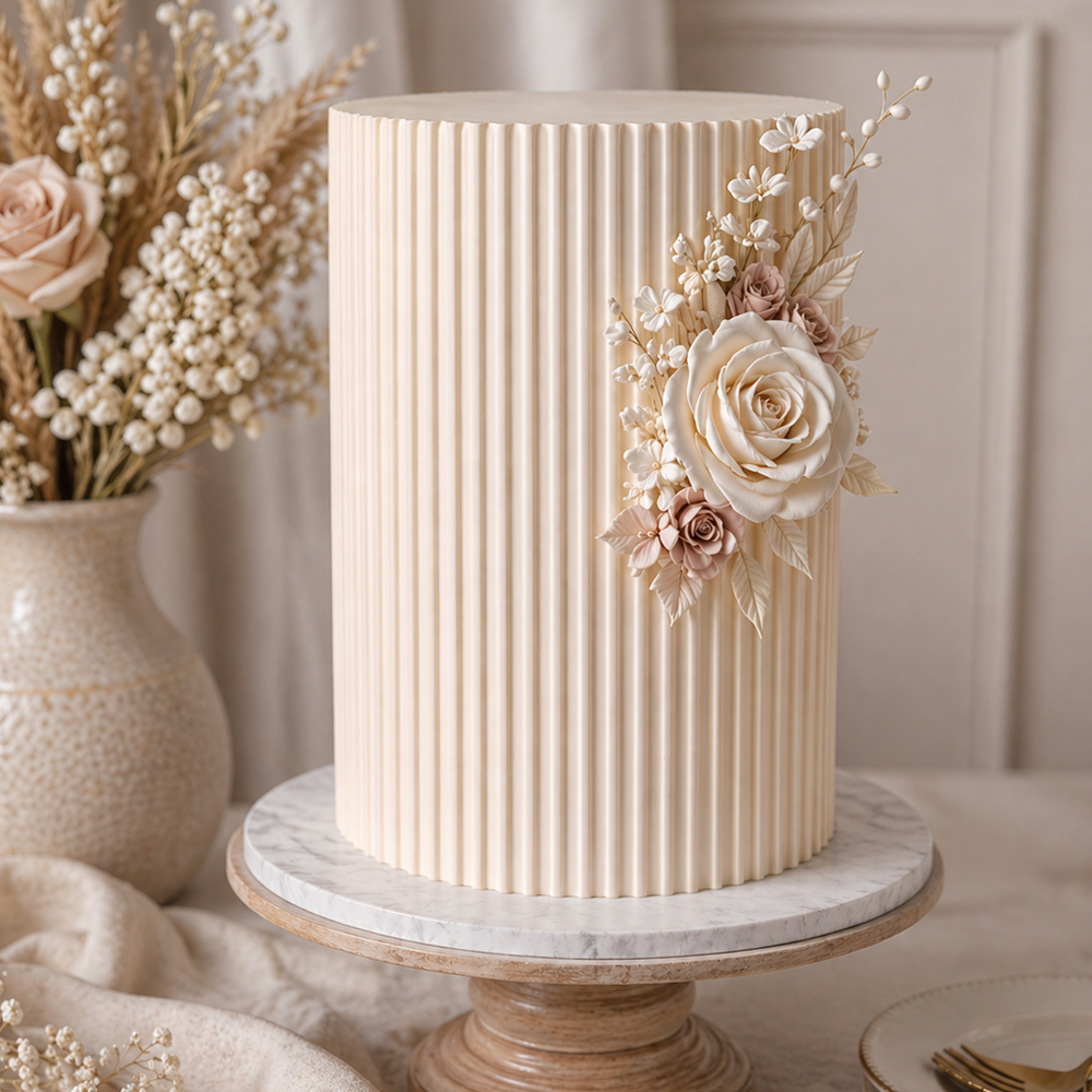 Angela Morrison Thin Ribbed Textured Rolling Pin, 9" image 1