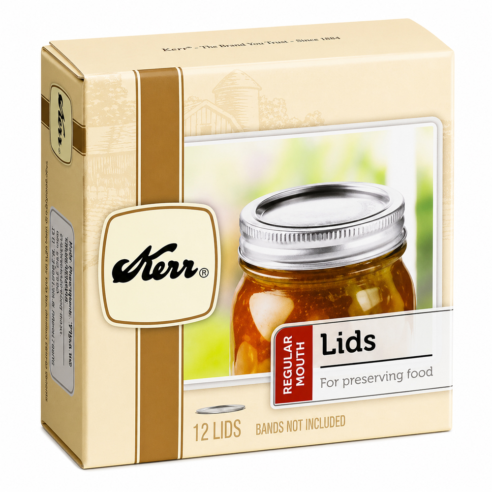 Kerr Regular Mouth Mason Jar Lids, Pack of 12 image 1