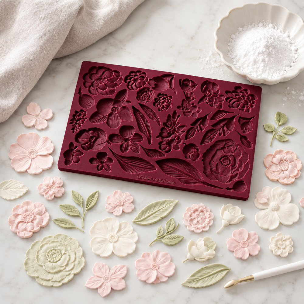 Angela Morrison Botanical Study Silicone Fondant Mold image 1
