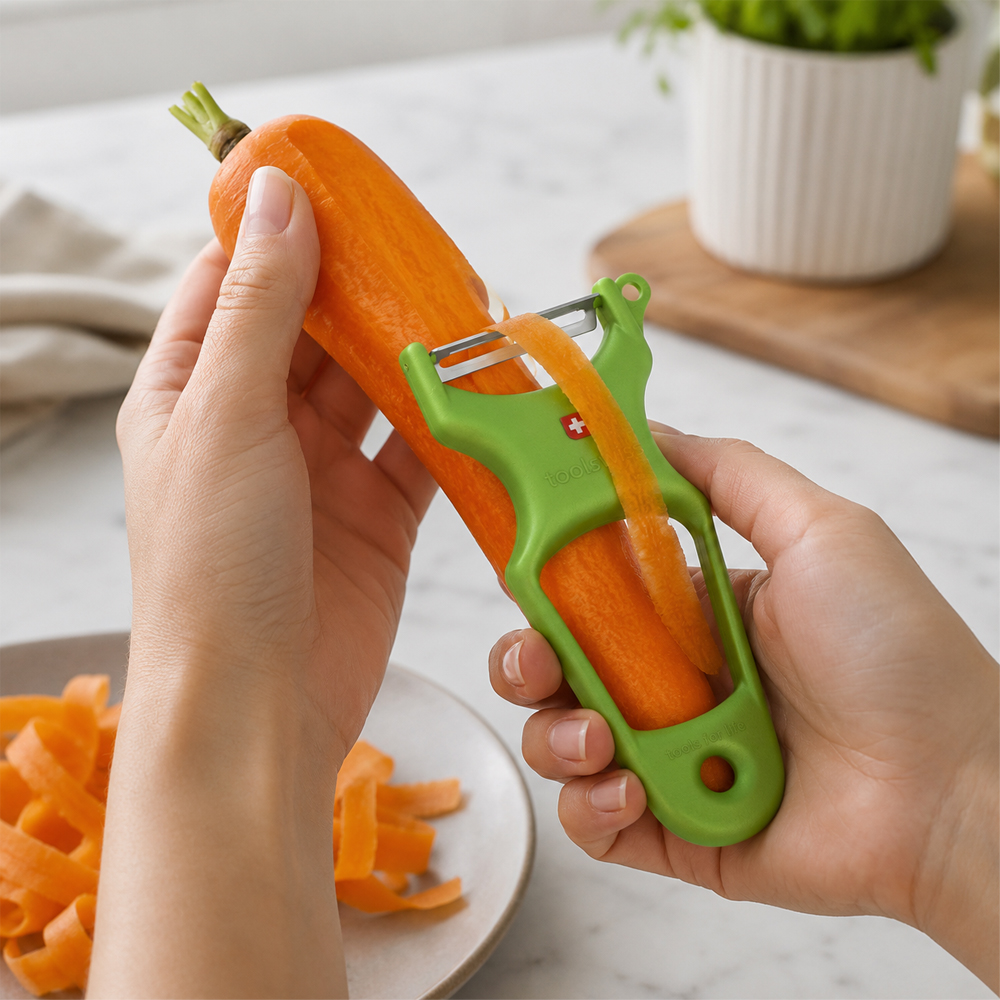 Toolswiss Classinox Green Vegetable Peeler image 1