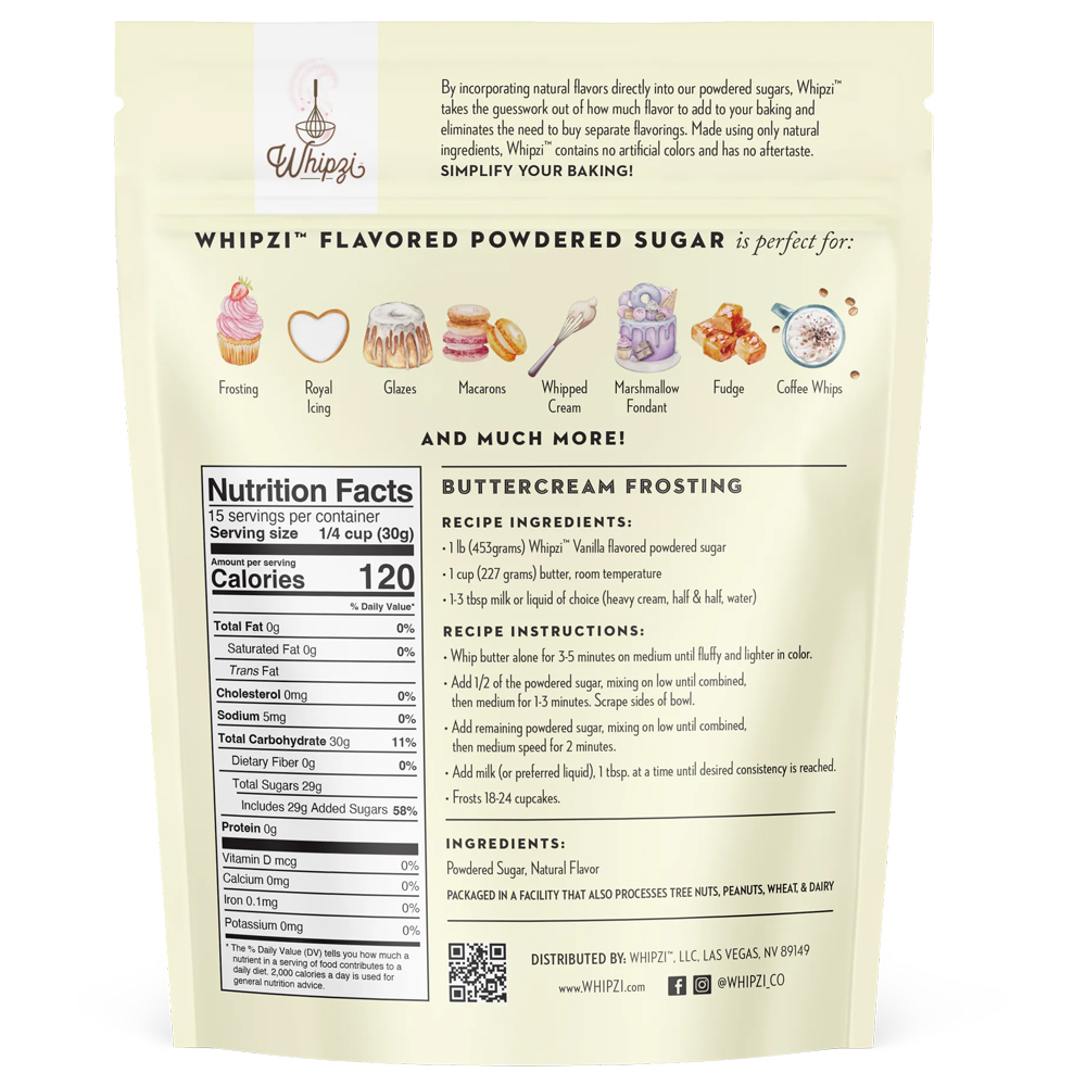 Whipzi Vanilla Flavor Powdered Sugar, 16 oz. image 1