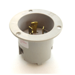 Arrow Hart 6235 Grey Twist Turn Locking Flanged Inlet NEMA L8-20P 20A 480VAC 2P 3W image 1