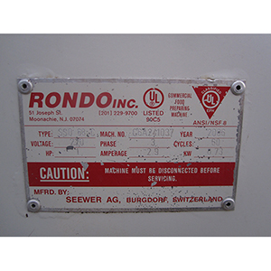 Rondo Reversible Sheeter With Cutting Station Used Great Condition image 6
