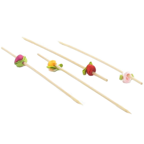 PacknWood Bamboo Flower Skewer, 4.7" - Pack Of 100 image 1