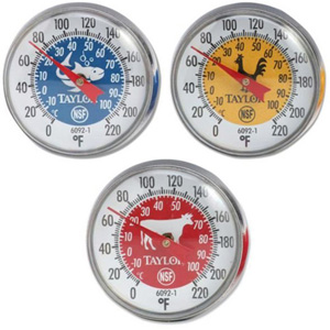 Taylor Precision Instant Read Thermometer - Red, Raw Meat image 1