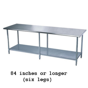 All-Stainless Work Table 84" or Longer  image 1