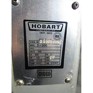 Hobart 30 Qt Mixer Model D300, Used image 3