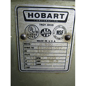 Hobart 60 Quart Mixer Model H600, Used image 6