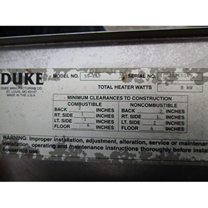 Duke Double Half-Size Electric Convection Oven 59-E4P, Excellent Condition  image 7